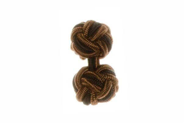 Mocha Brown & Black Cuffknots Knot Cufflinks - by Elizabeth Parker England