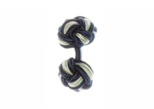 Navy Blue & Light Green Cuffknots Knot Cufflinks - by Elizabeth Parker England