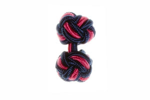 Navy Blue & Fuchsia Pink Cuffknots Knot Cufflinks - by Elizabeth Parker England