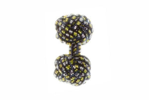 Navy Blue, White & Yellow Twisty Cuffknots Knot Cufflinks - by Elizabeth Parker England