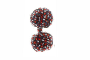 Navy Blue, White & Red Twisty Cuffknots Knot Cufflinks - by Elizabeth Parker England