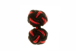 Black & Red Cuffknots Knot Cufflinks - by Elizabeth Parker England
