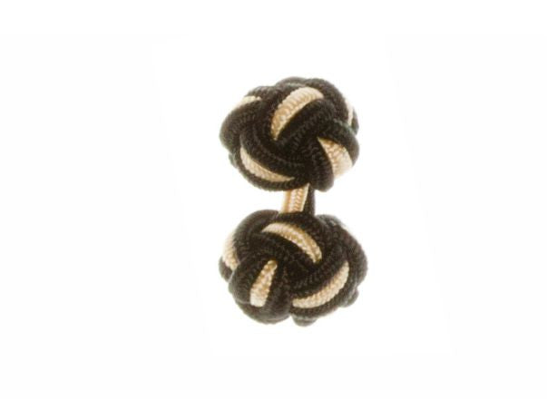 Black & Yellow Cuffknots Knot Cufflinks - by Elizabeth Parker England