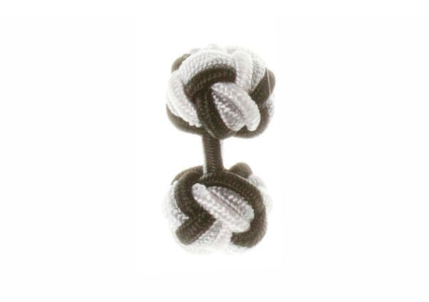 Black, Grey & White Cuffknots Knot Cufflinks - by Elizabeth Parker England