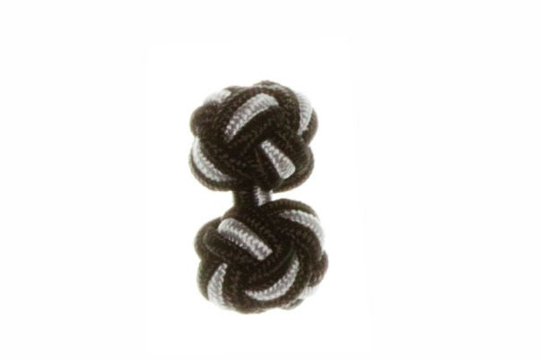 Black & Grey Cuffknots Silk Knot Cufflinks - by Elizabeth Parker England