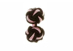 Black & Pink Cuffknots Knot Cufflinks - by Elizabeth Parker England