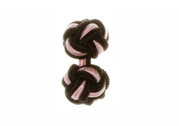 Black & Pink Cuffknots Knot Cufflinks - by Elizabeth Parker England