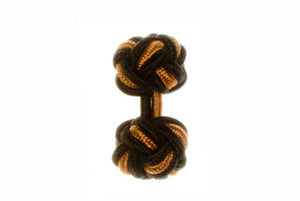 Black & Whiskey Brown Cuffknots Knot Cufflinks - by Elizabeth Parker England