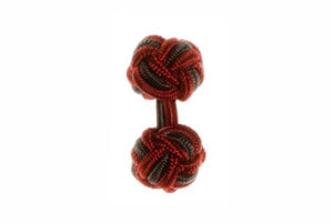 Burgundy Red & Graphite Grey Cuffknots Knot Cufflinks - by Elizabeth Parker England