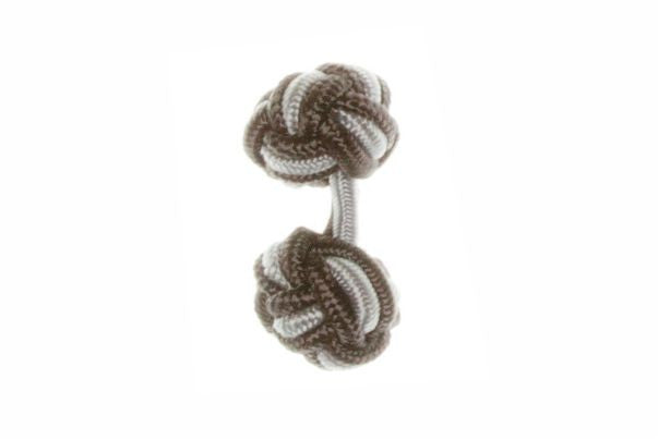 Graphite Grey & Grey Cuffknots Knot Cufflinks - by Elizabeth Parker England