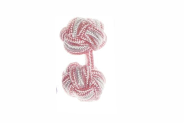 Pink & White Cuffknots Knot Cufflinks - by Elizabeth Parker England