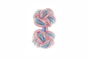 Pink & Sky Blue Cuffknots Knot Cufflinks - by Elizabeth Parker England