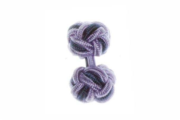 Lilac & Navy Blue Cuffknots Knot Cufflinks - by Elizabeth Parker England