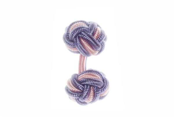 Lilac & Pink Cuffknots Knot Cufflinks - by Elizabeth Parker England