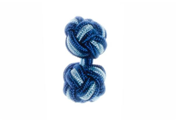 Royal Blue & Sky Blue Cuffknots Knot Cufflinks - by Elizabeth Parker England