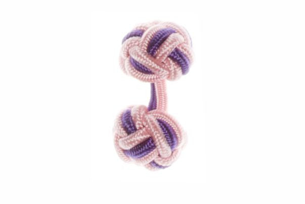 Pink & Purple Cuffknots Knot Cufflinks - by Elizabeth Parker England