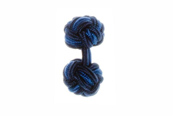 Navy Blue & Royal Blue Cuffknots Knot Cufflinks - by Elizabeth Parker England