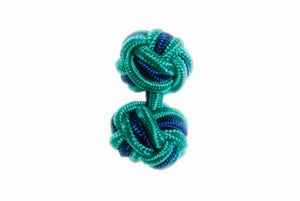 Turquoise Blue & Royal Blue Cuffknots Knot Cufflinks - by Elizabeth Parker England