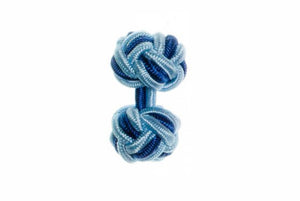 Sky Blue & Royal Blue Cuffknots Knot Cufflinks - by Elizabeth Parker England