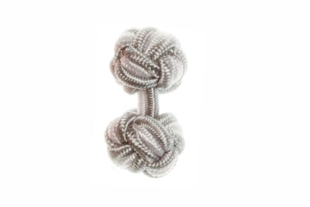 Grey & White Cuffknots Knot Cufflinks - by Elizabeth Parker England