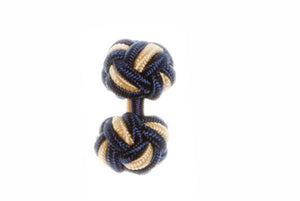 Navy Blue & Buttercup Yellow Cuffknots Knot Cufflinks - by Elizabeth Parker England