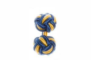 Royal Blue & Buttercup Yellow Cuffknots Knot Cufflinks - by Elizabeth Parker England