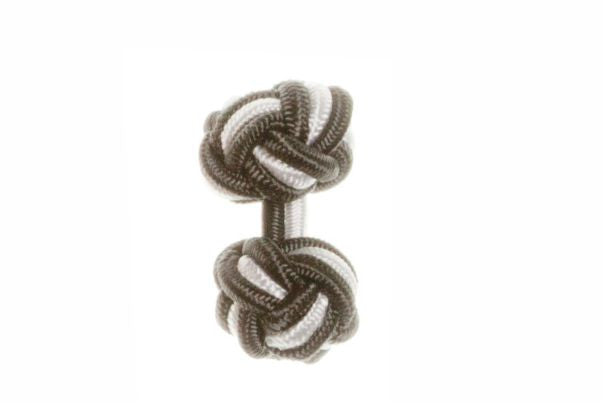 Graphite Grey & White Cuffknots Knot Cufflinks - by Elizabeth Parker England