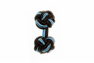 Graphite Grey & Sky Blue Cuffknots Knot Cufflinks - by Elizabeth Parker England