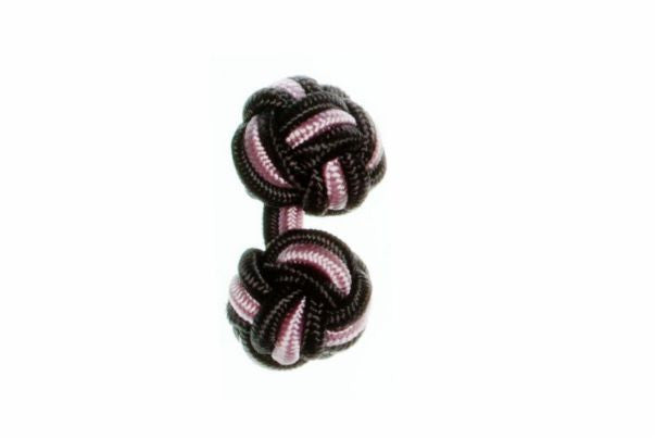 Graphite Grey & Pink Cuffknots Knot Cufflinks - by Elizabeth Parker England