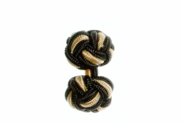 Graphite Grey & Yellow Cuffknots Knot Cufflinks - by Elizabeth Parker England