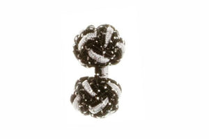 Black & White Sparkle Cuffknots Knot Cufflinks - by Elizabeth Parker England