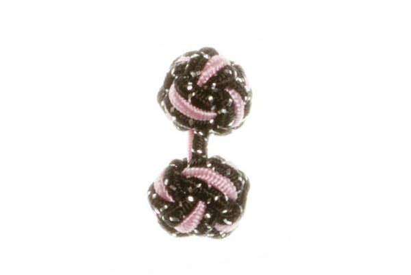 Black Sparkle & Pink Cuffknots Knot Cufflinks - by Elizabeth Parker England