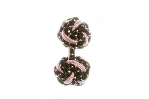 Black Sparkle & Pink Cuffknots Knot Cufflinks - by Elizabeth Parker England