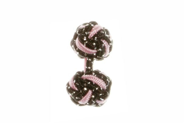 Black Sparkle & Pink Cuffknots Knot Cufflinks - by Elizabeth Parker England