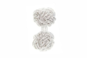 White, Black, Sparkle Cuffknots Silk Knot Cufflinks - by Elizabeth Parker England