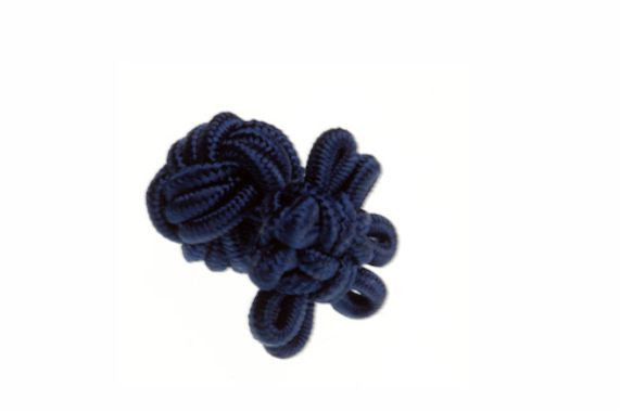 Navy Blue Flower Shaped Cuffknots Knot Cufflinks - by Elizabeth Parker England