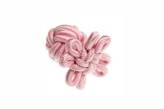 Pink Flower Shaped Cuffknots Knot Cufflinks - by Elizabeth Parker England