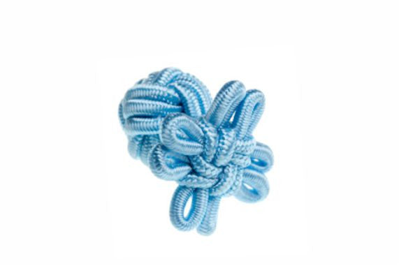 Sky Blue Flower Shaped Cuffknots Knot Cufflinks - by Elizabeth Parker England