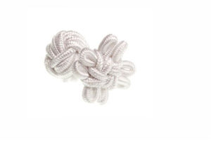 White Flower Shaped Cuffknots Knot Cufflinks - by Elizabeth Parker England