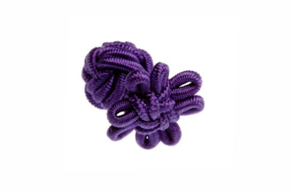 Purple Flower Shaped Cuffknots Knot Cufflinks - by Elizabeth Parker England