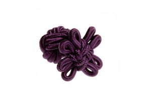 Aubergine Purple Flower Shaped Cuffknots Knot Cufflinks - by Elizabeth Parker England