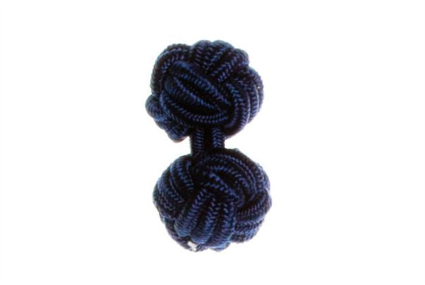 Navy Blue Cuffknots Knot Cufflinks - by Elizabeth Parker England