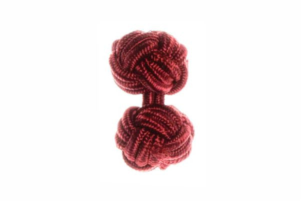 Burgundy Red Cuffknots Knot Cufflinks - by Elizabeth Parker England