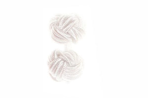 White Cuffknots Knot Cufflinks - by Elizabeth Parker England