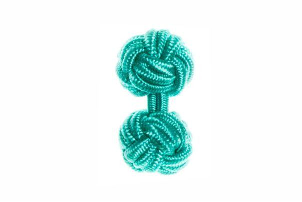 Turquoise Blue Cuffknots Knot Cufflinks - by Elizabeth Parker England