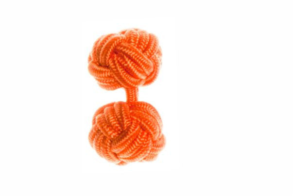 Orange Cuffknots Knot Cufflinks - by Elizabeth Parker England