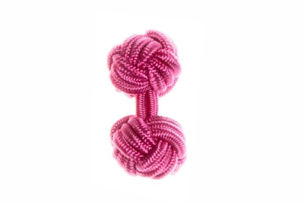 Fuchsia Pink Cuffknots Knot Cufflinks - by Elizabeth Parker England
