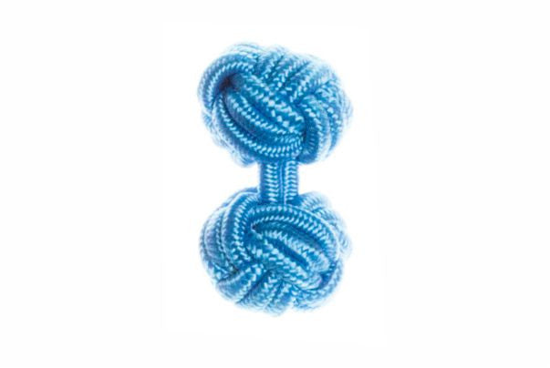 Electric Blue Cuffknots Knot Cufflinks - by Elizabeth Parker England