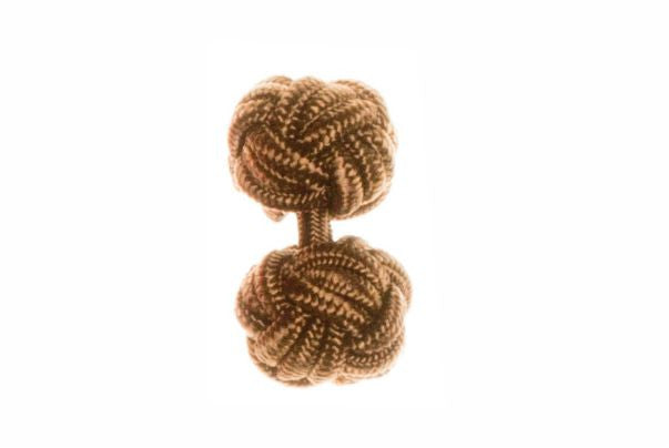 Mocha Brown Cuffknots Knot Cufflinks - by Elizabeth Parker England