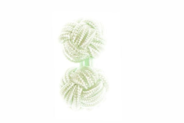 Light Green Cuffknots Knot Cufflinks - by Elizabeth Parker England